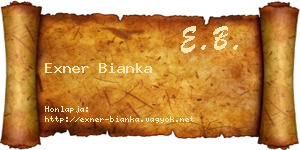 Exner Bianka névjegykártya